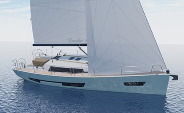 Traveller 360 barca a vela charter per giovani, di facile conduzione e utilizzo, con aiuto AI